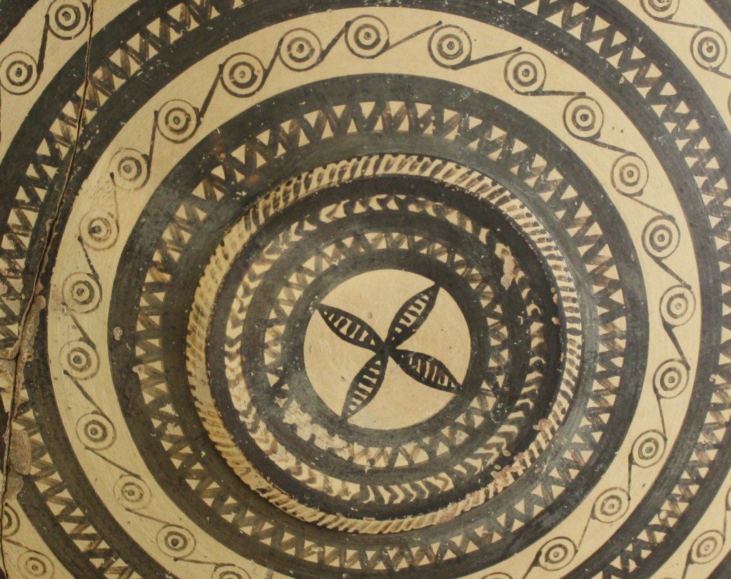 A geometric plate, 8-7th century BCE, Thira. Archaeological Museum of Thera. 