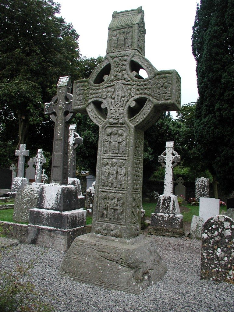 Muiredach's Cross, located in Monasterboice, County Louth, Ireland. This high cross dates from the tenth century CE. 