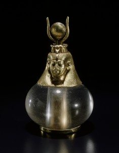 Hathor headed crystal pendant 743–712 B.C. Gold, rock crystal *Harvard University—Boston Museum of Fine Arts Expedition *Photograph © Museum of Fine Arts, Boston
