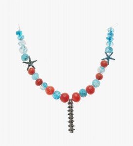 Necklace with cylinder amulet case 1700–1550 B.C. Silver, glazed crystal, carnelian, and faience *Harvard University—Boston Museum of Fine Arts Expedition *Photograph © Museum of Fine Arts, Boston