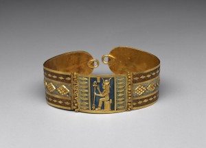 Bracelet with image of Hathor 100 B.C. Gold, enamel *Harvard University—Boston Museum of Fine Arts Expedition *Photograph © Museum of Fine Arts, Boston