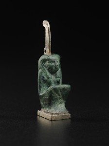 Amulet of Maat 743–712 B.C. Gilded silver and malachite *Harvard University—Boston Museum of Fine Arts Expedition *Photograph © Museum of Fine Arts, Boston
