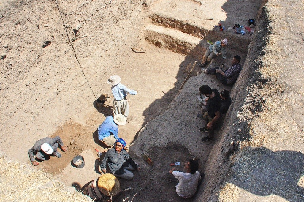 Another team is excavating a separate area. Note how deep they have reached!