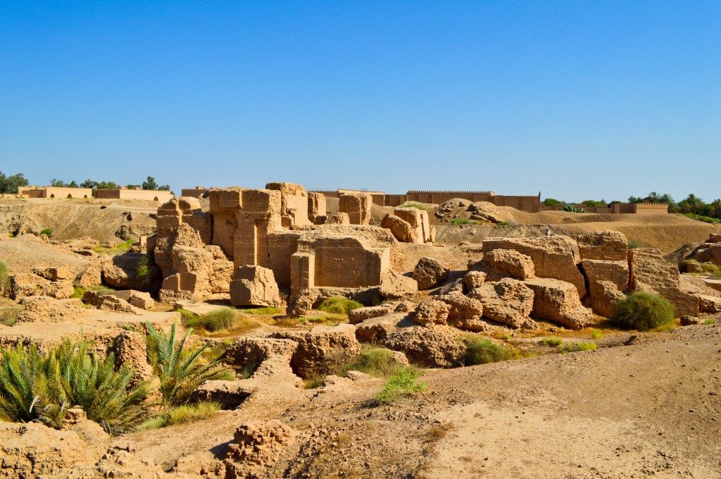 Ruins of the North Palace of King Nebuchadnezzar. This palace was not reconstructed during Saddam’s era. Neo-Babylonian period, 605-562 BCE. Babylon, modern day Bebel Governorate, Iraq.