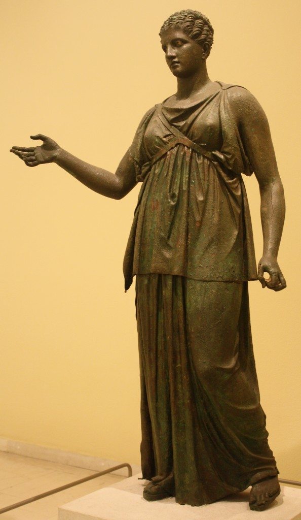 The bronze Artemis attributed to Euphranor, mid-4th century BCE. National Archaeological Museum, Athens. 