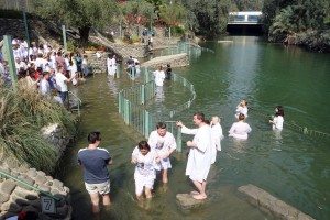 Christians from around the world come to Yardenit near the Sea of Galilee to be baptized in the River Jordan. (photo: Rick Steves)