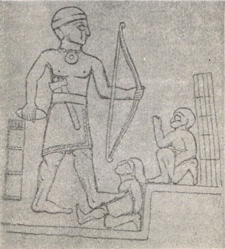 A sketch of the relief, which was scanned from the book of Taha Bakir and Fouad Safr "المرشد الى مواطن الاثار و الحضارة, الرحلة السادسة, بغداد-حلبجة. 1966