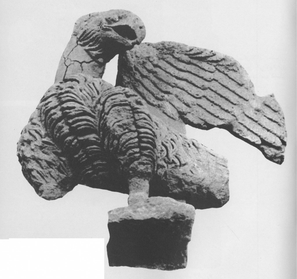 Mosul Museum eagle prior to reconstruction. From Safar and Mustafa, Hatra: The City of the Sun God, pl. 133, p. 143.