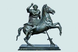 Statuette of Alexander the Great on Horseback. First century BCE bronze, with silver inlays. 49 x 47 x 29 cm. Naples, Museo Archeologico Nazionale.