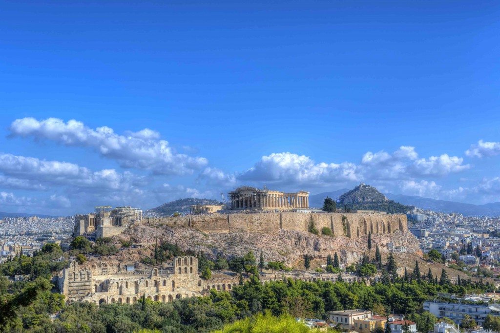 View of the Acropolis, Athens. 