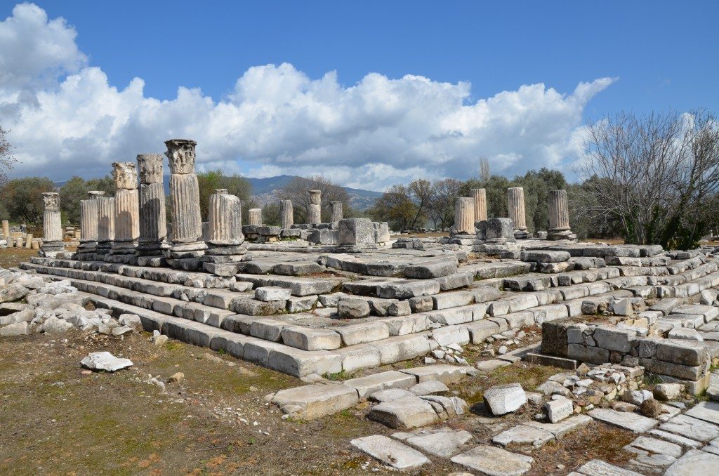 The Corinthian Temple of Hecate, its architectural type was pseudodipteral with pronaos, Sanctuary of Hecate in Lagina, dated to the last quarter of the 2nd century BC