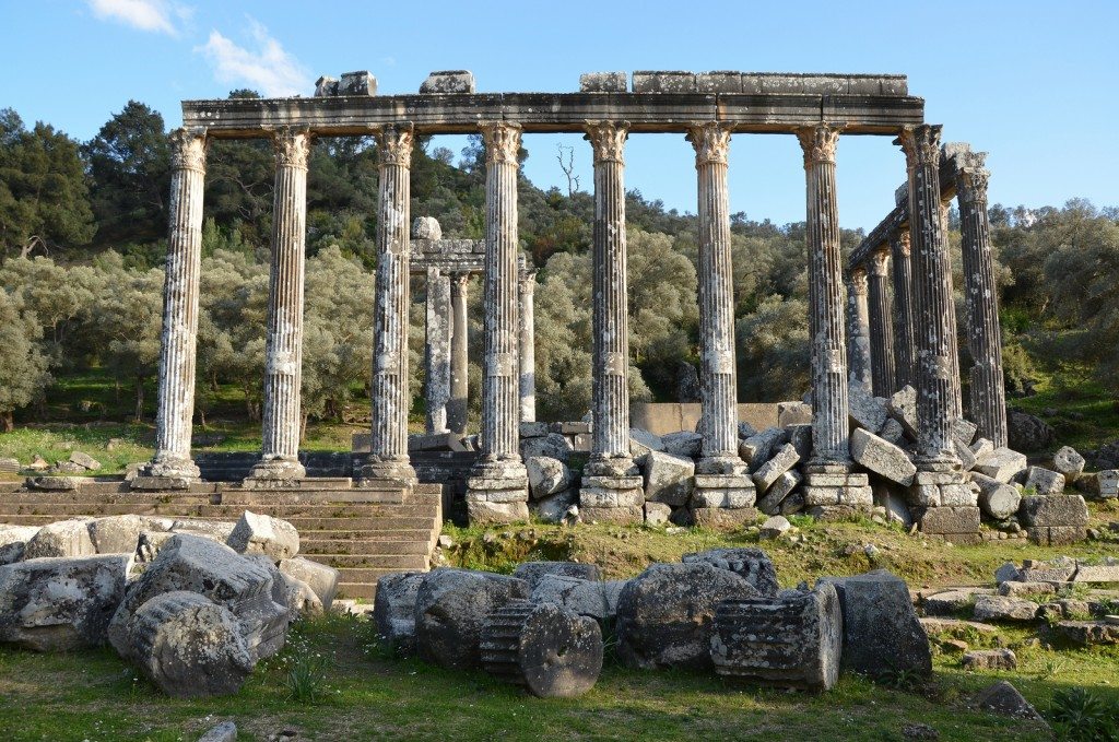 Temple of Zeus Lepsynus at Euromos, built in the 2nd century AD on the site of an earlier Carian temple.