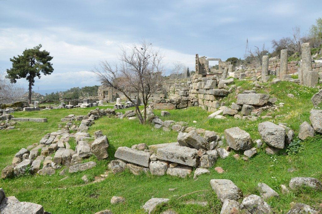 View of the differentes terraces of the Sanctuary of Zeus Labraundos at Ladraunda.