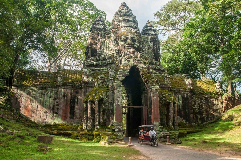 Northern gate of the Angkor Thom complex. 