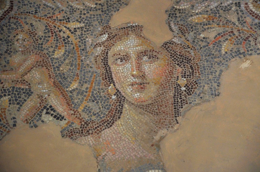 The Mona Lisa of the Galilee (possibly Venus), part of the Dionysus mosaic floor in Sepphoris (Diocaesarea), Israel