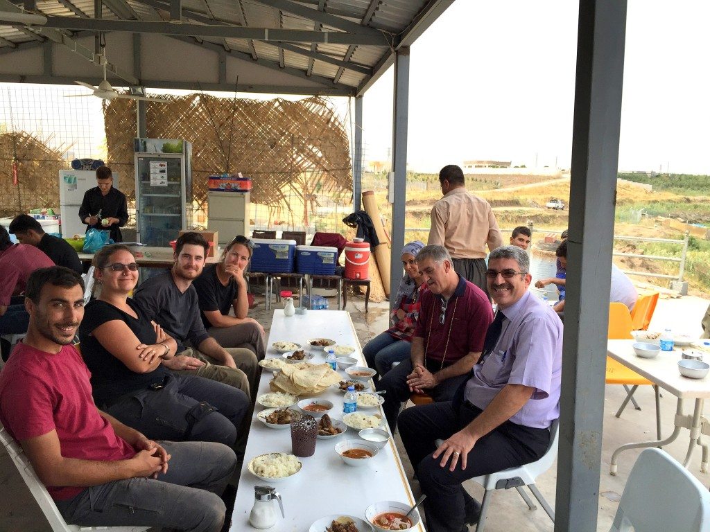 I and Mr. Kamal with some of the French team, having lunch at a traditional local Kurdish restaurant! Photo © Osama S. M. Amin. 