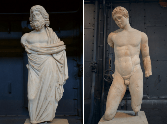 Statuette of Asklepios, small-scale copy after a 5th century BC original attributed to Phidias or Alkamenes & Discophoros (disk-bearer), Roman copy of a Greek original of the late Classical period attributed to Naukydes of Argos, Centrale Montemartini, Rome museum. Photo © Carole Raddato.