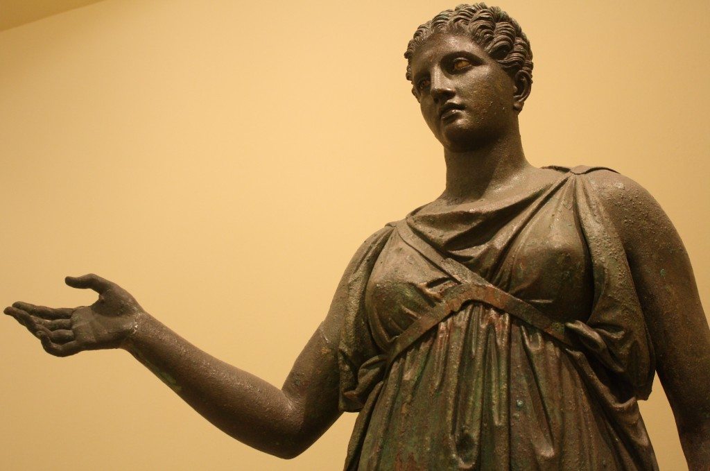 A bronze statue of Artemis attributed to the sculptor Euphranor, mid-4th century BCE. 