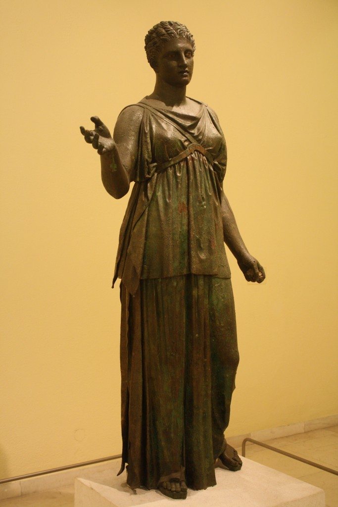 A bronze statue of Artemis attributed to the sculptor Euphranor, mid-4th century BCE. 