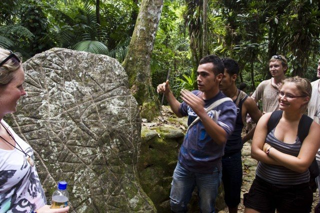 A stone slab from the ancient city of Ciudad Perdida in Colombia. (Photo Credit: William Neuheisel. Courtesy of GHF.)