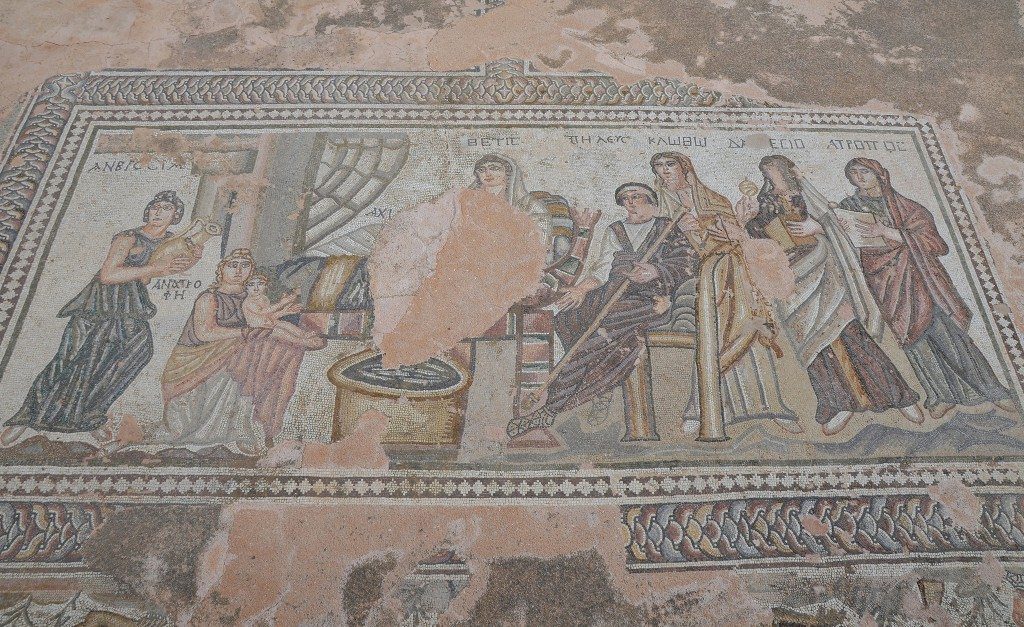 The House of Theseus, The first bath of Achilles mosaic, South Wing, Paphos Archaeological Park