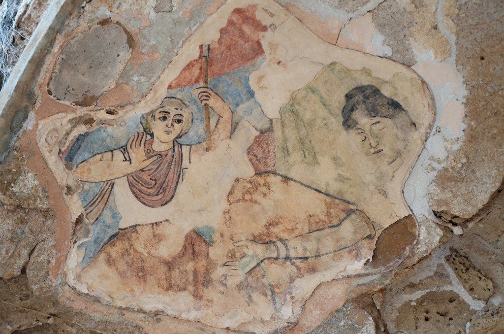 Fresco in the bath complex depicting the myth of Hylas and the water nymphs, end of 3rd century AD, Salamis