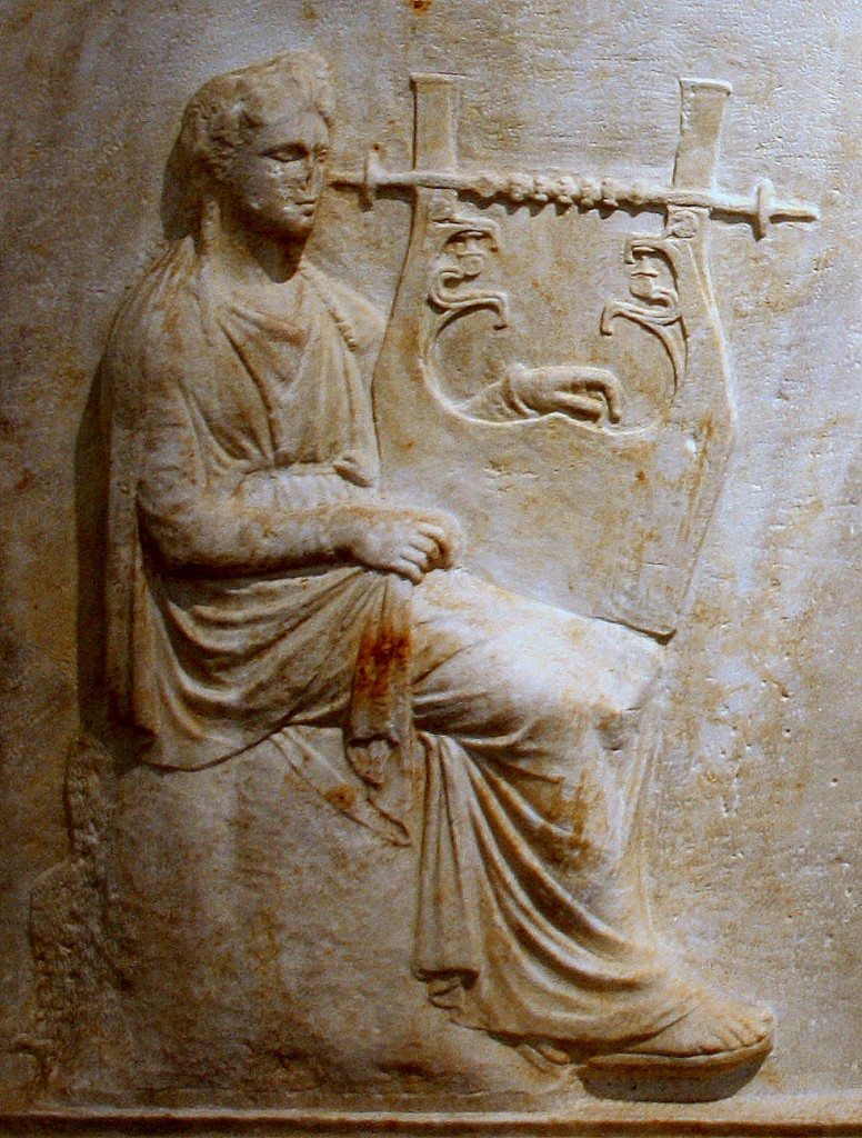 4th centuyry BCE Apollo on a relief slab from Arcadia. (National Archaeological Museum, Athens)