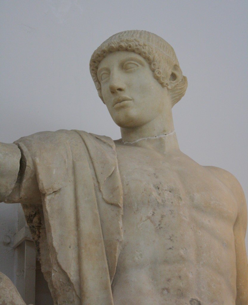 5th century BCE Apollo from the west pediment of the temple of Zeus, Olympia (Olympia Archaeological Museum).