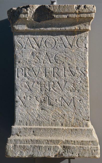 divinities: Altar for the River God Savus.