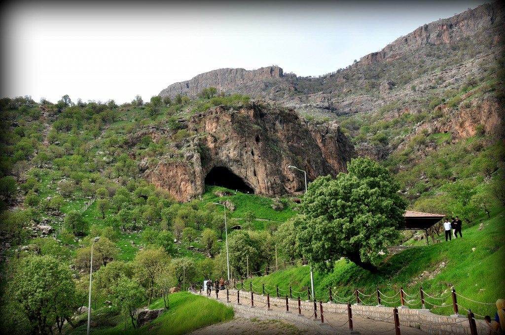 Shanidar Cave. The caves and its surrounding area has been renovated by the Kurdistan-United Kingdom Friendship Association. Tourists have an easy access to the cave. Photo © Osama S. M. Amin.
