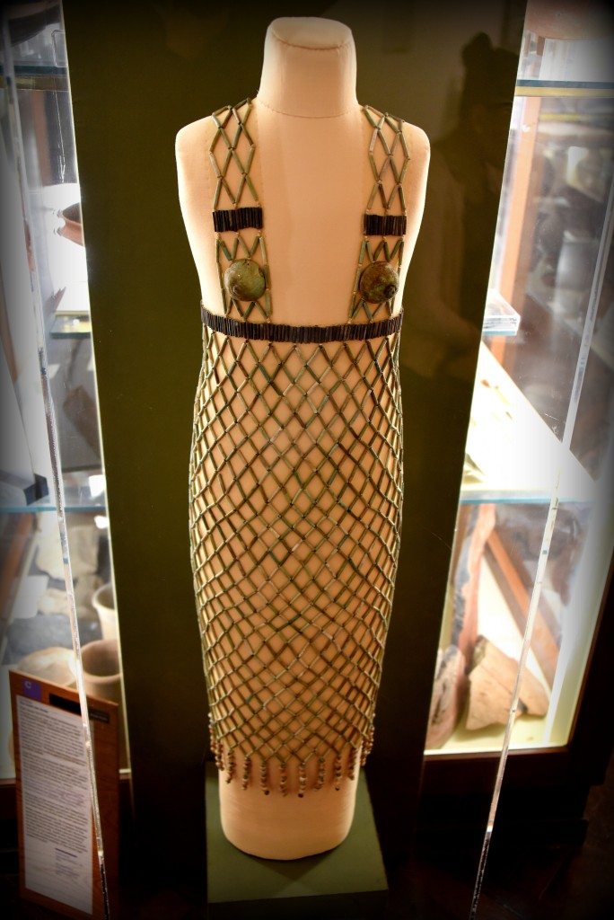 The bead net dress, one of the masterpieces of the Museum. From Qau, Egypt. 5th Dynasty, 2498–2345 BCE. With thanks to the Petrie Museum of Egyptian Archaeology. Photo © Osama S. M. Amin. 