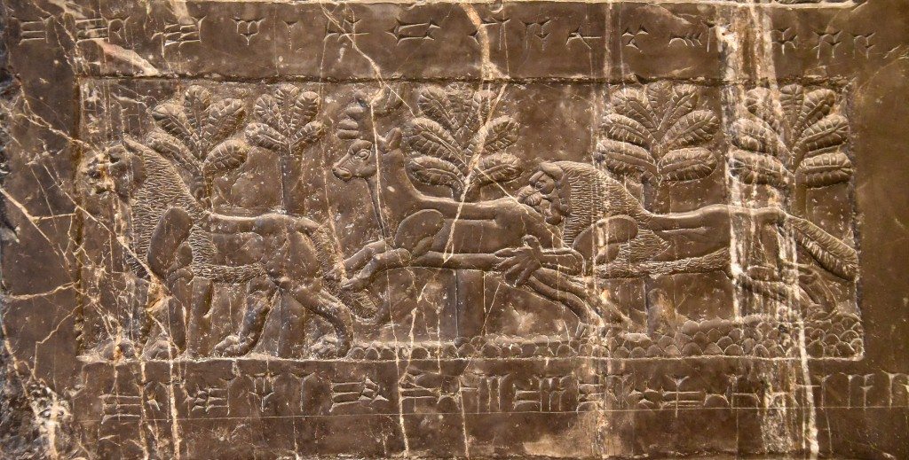 Side A: There are two lions and a stag from Marduk-apla-usur the Suhean (probably for the royal hunting park). Photo © Osama S. M. Amin. Black Obelisk of Shalmaneser III.