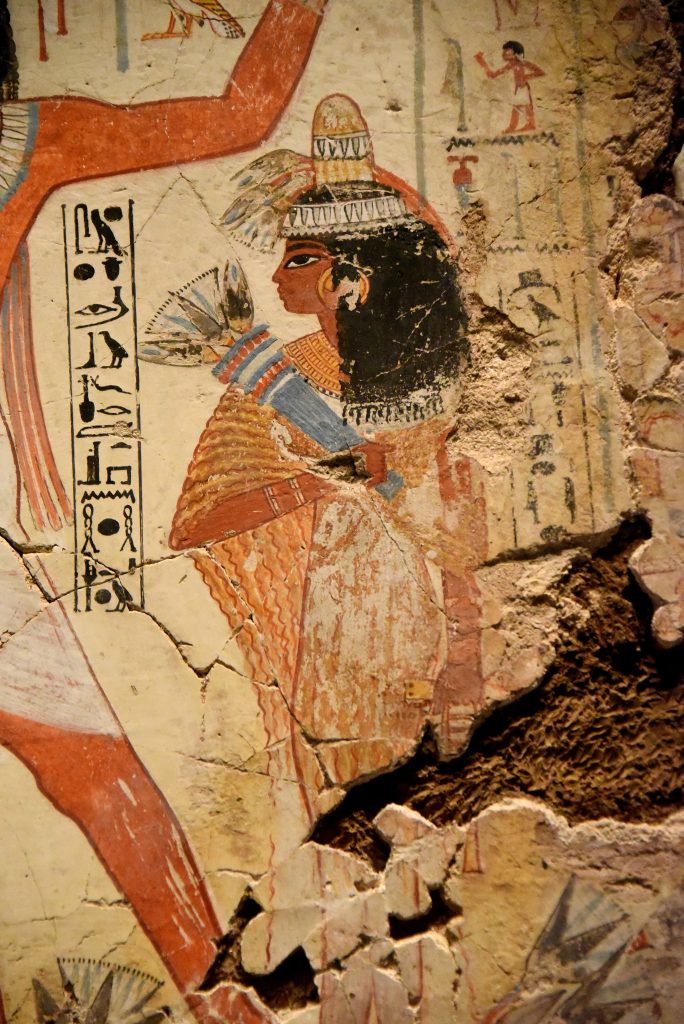 Nebamun's wife, Hutshepsut, stands behind him. The British Museum, London,. Photo © Osama S. M. Amin.