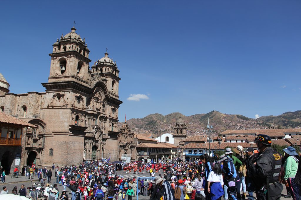 The Cusco Cathedral during a festival shortly before the winter solstice. Photo © Caroline Cervera. Inca architecture