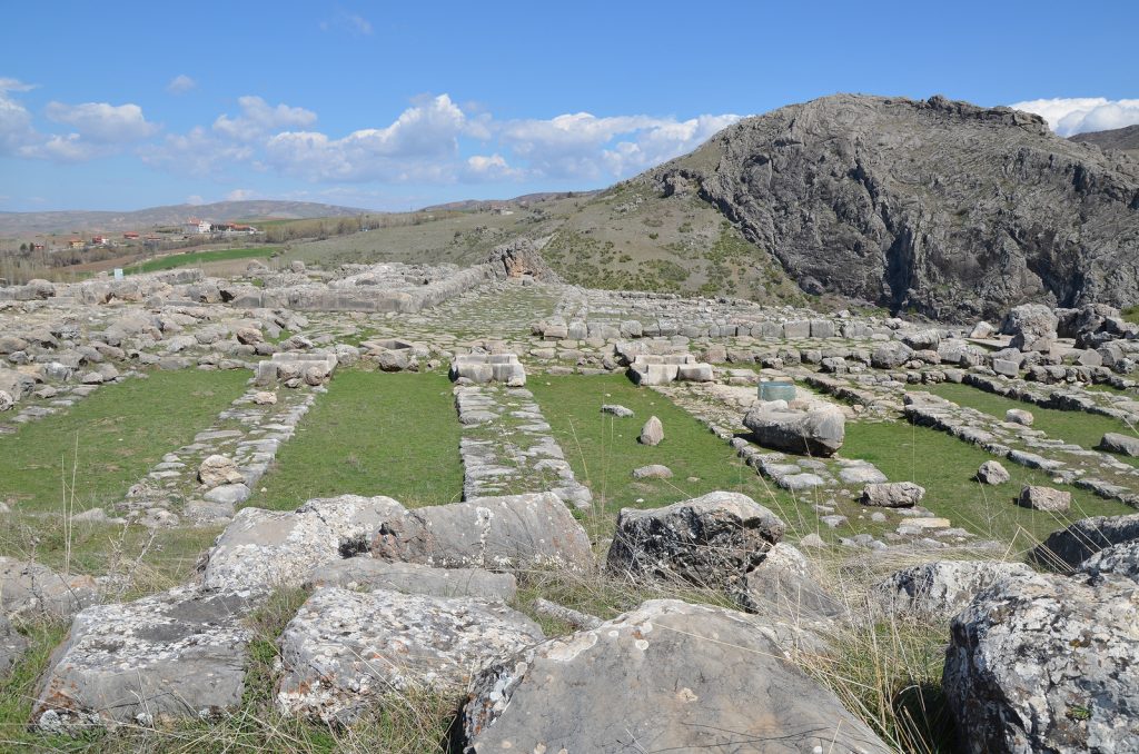 The area of the Hittites' Great Temple with storerooms surrounding the temple proper.